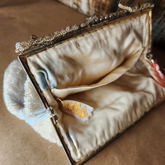 Vtg Ed Robinson 50s Glass Beaded Purse Hand Made in Belgium Evening Bag Clutch - Picture 10 of 14